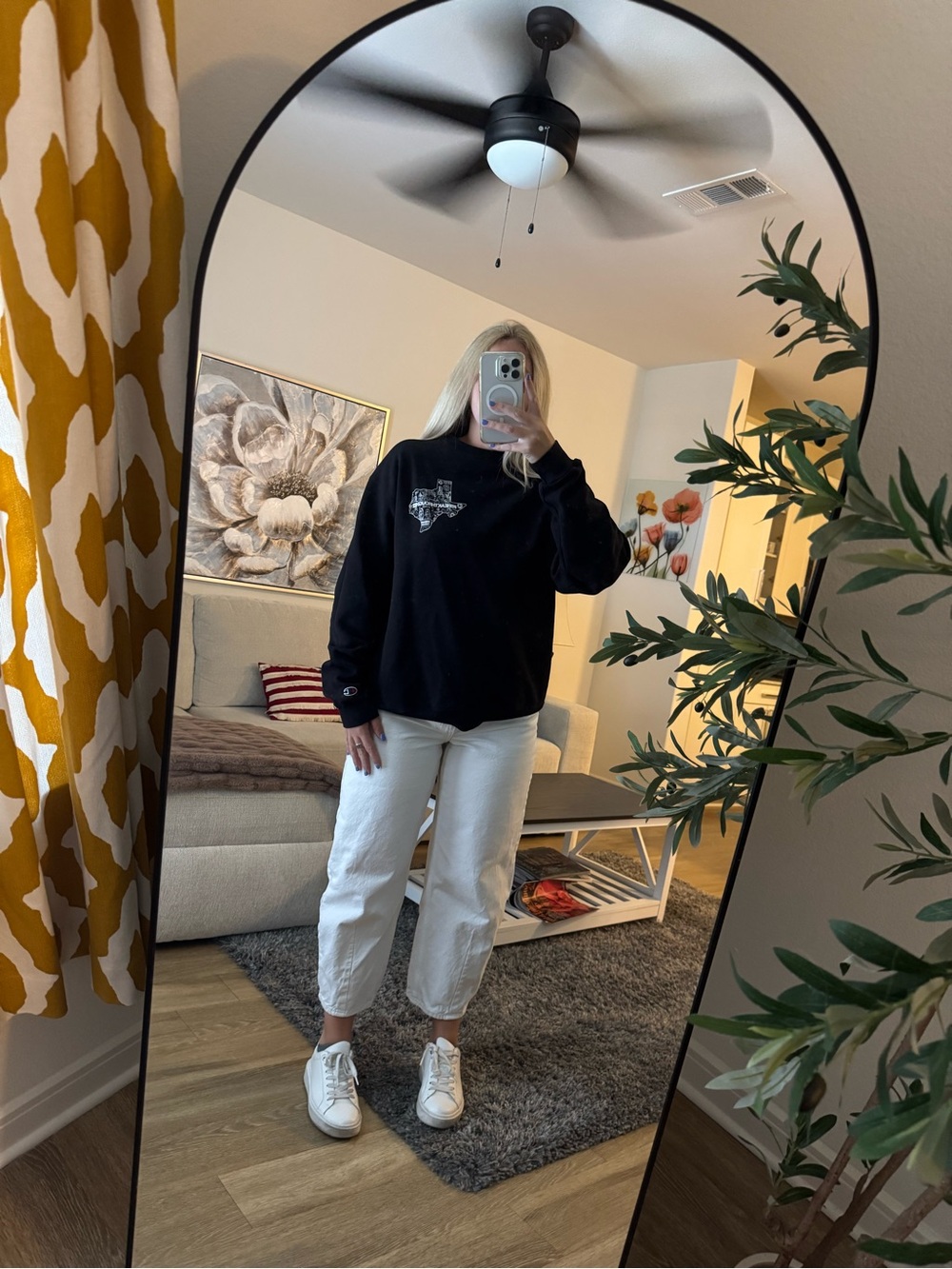 Champion Black Texas Graphic Crewneck Sweatshirt